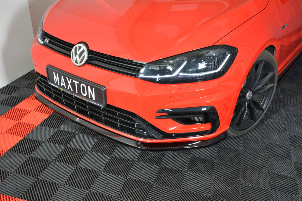 Front Splitter V.6 compatible with VW Golf 7 R / R-Line Facelift Carbon Look