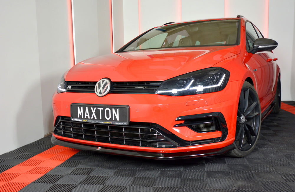 Front Splitter V.6 compatible with VW Golf 7 R / R-Line Facelift Carbon Look