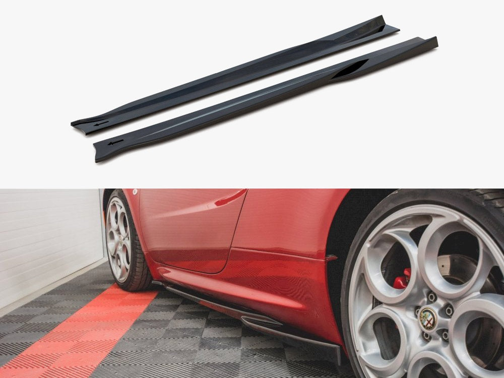 Side Skirts Diffusers compatible with Alfa Romeo 4C (2013-2017) - Textured