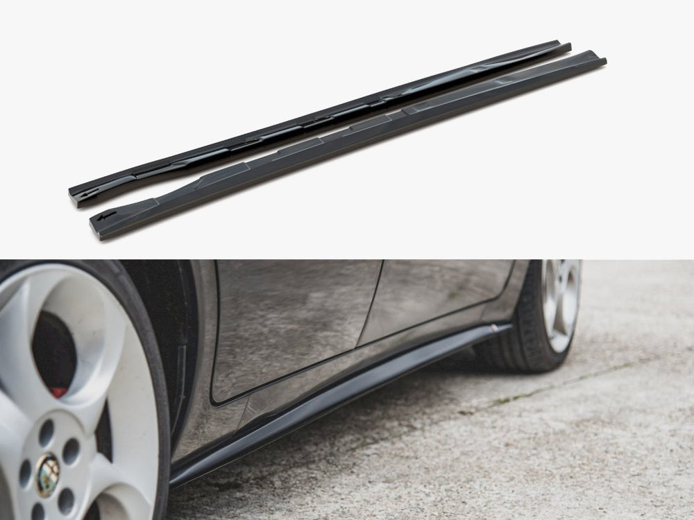 Side Skirts Diffusers compatible with Alfa Romeo 156 Facelift (2003-2006) - Textured