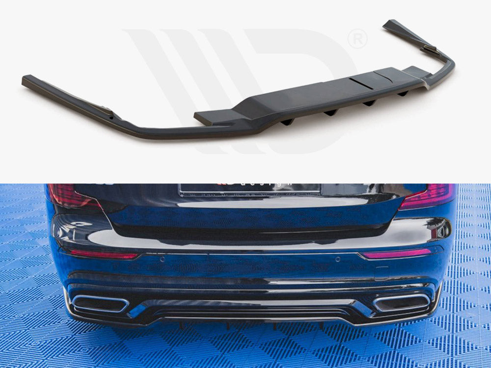 MAXTON DESIGN Central Rear Splitter (W/ Vertical Bars) Volvo S60/V60 R-design MK3 (2018-)