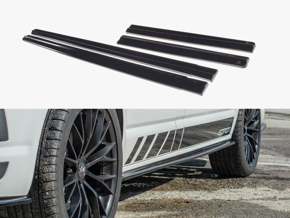 Side Skirts Diffusers compatible with VW T6 - Carbon Look