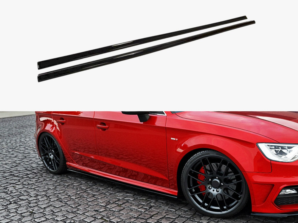 Side Skirt Diffusers V.1 compatible with Audi S3 / A3 S Line Sportback 8V / 8V Facelift