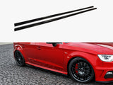 Side Skirt Diffusers V.1 compatible with Audi S3 / A3 S Line Sportback 8V / 8V Facelift