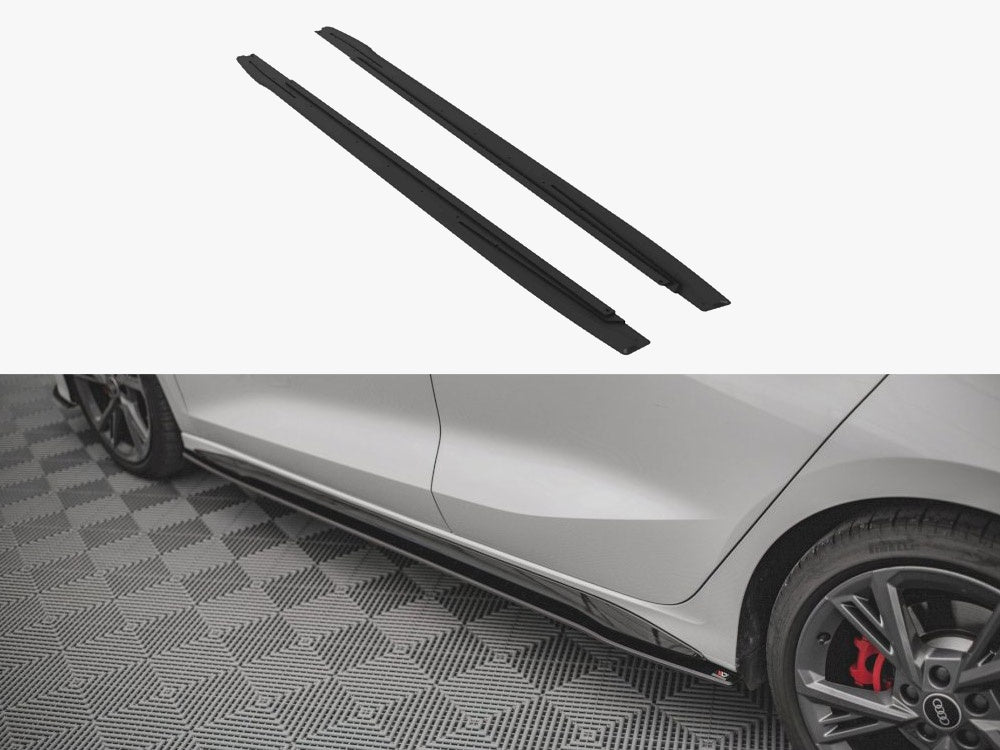 Street PRO Side Skirts Diffusers compatible with Audi S3 / A3 S Line 8Y / 8Y Facelift