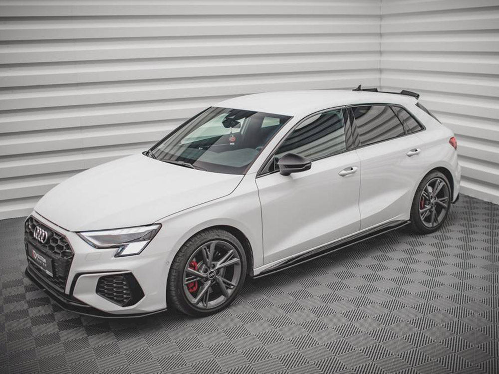 Street PRO Side Skirts Diffusers compatible with Audi S3 / A3 S Line 8Y / 8Y Facelift