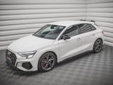 Street PRO Side Skirts Diffusers compatible with Audi S3 / A3 S Line 8Y / 8Y Facelift