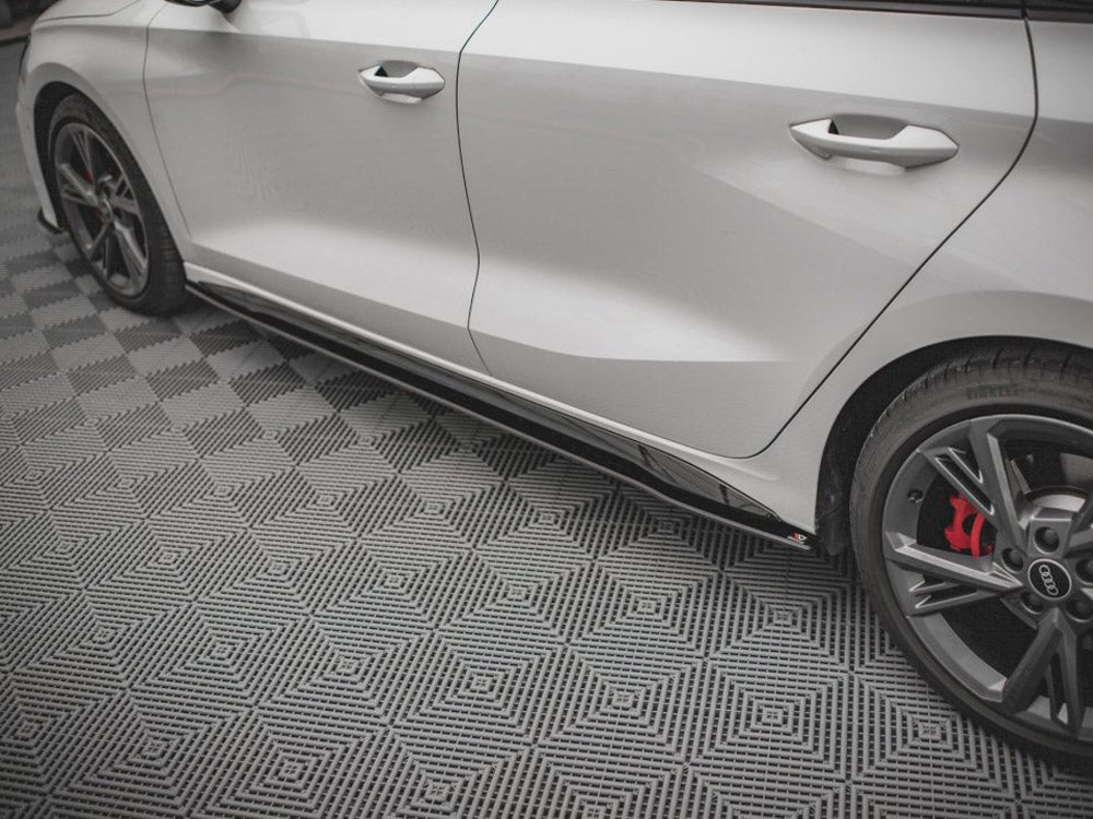 Street PRO Side Skirts Diffusers compatible with Audi S3 / A3 S Line 8Y / 8Y Facelift