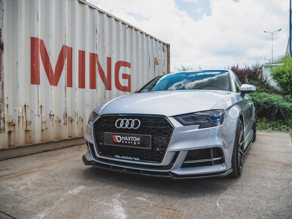 Front Splitter V.3 compatible with Audi S3 / A3 S Line 8V Facelift Sedan (2016-2020)
