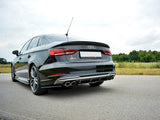 Central Rear Splitter compatible with Audi S3 8V FL Sedan (2017-)