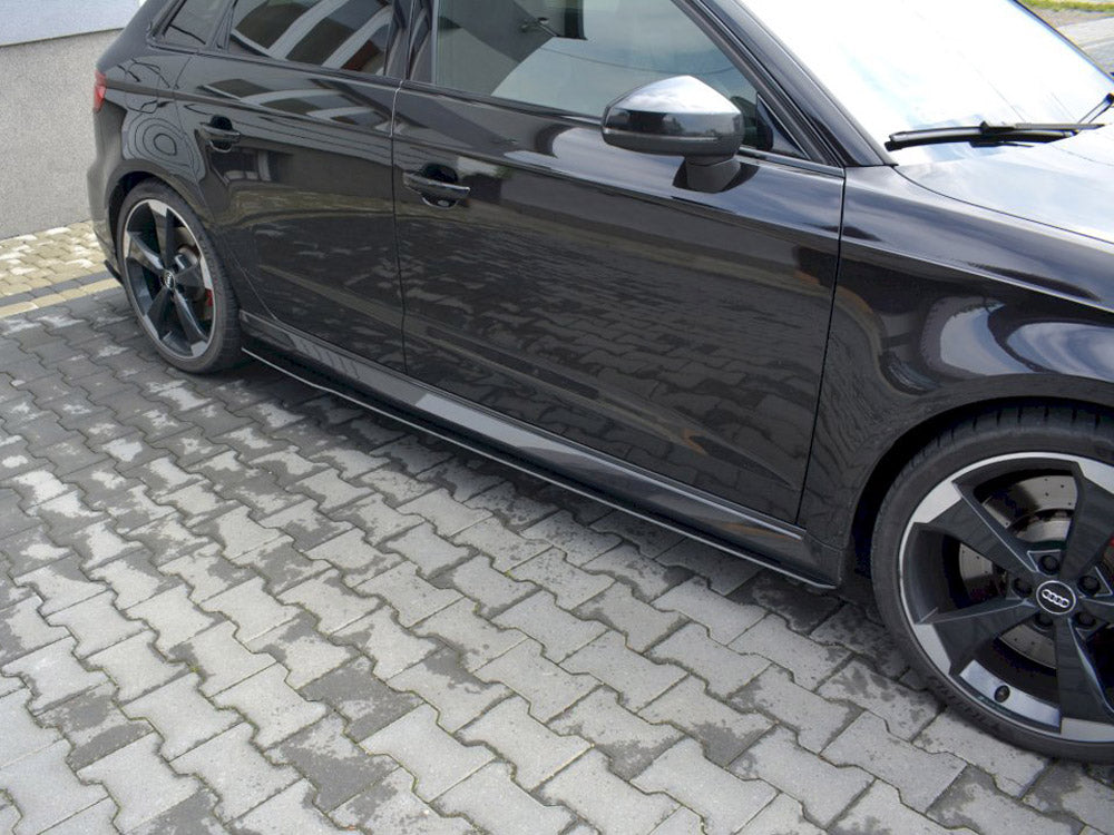 Racing Side Skirts Diffusers V.1 compatible with Audi RS 3 8V Facelift Sportback (2017-20)