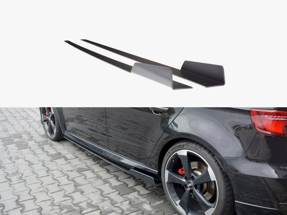 Racing Side Skirts Diffusers V.2 compatible with Audi RS 3 8V Facelift Sportback (2017-20)