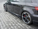 Racing Side Skirts Diffusers V.2 compatible with Audi RS 3 8V Facelift Sportback (2017-20)