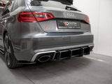 Street PRO Rear Diffuser V.2 compatible with Audi RS 3 8V Sportback - Red