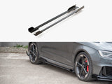 Street PRO Side Skirts Diffusers + Flaps compatible with Audi RS 3 8V Sportback