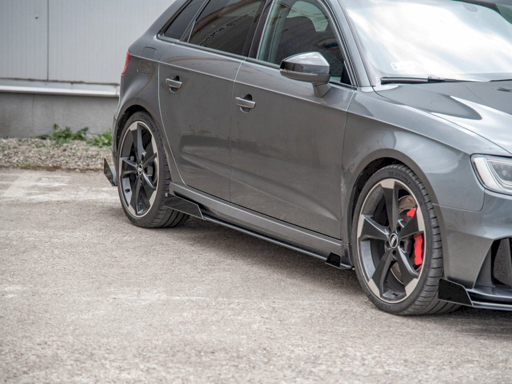Street PRO Side Skirts Diffusers + Flaps compatible with Audi RS 3 8V Sportback