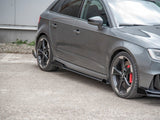 Street PRO Side Skirts Diffusers + Flaps compatible with Audi RS 3 8V Sportback