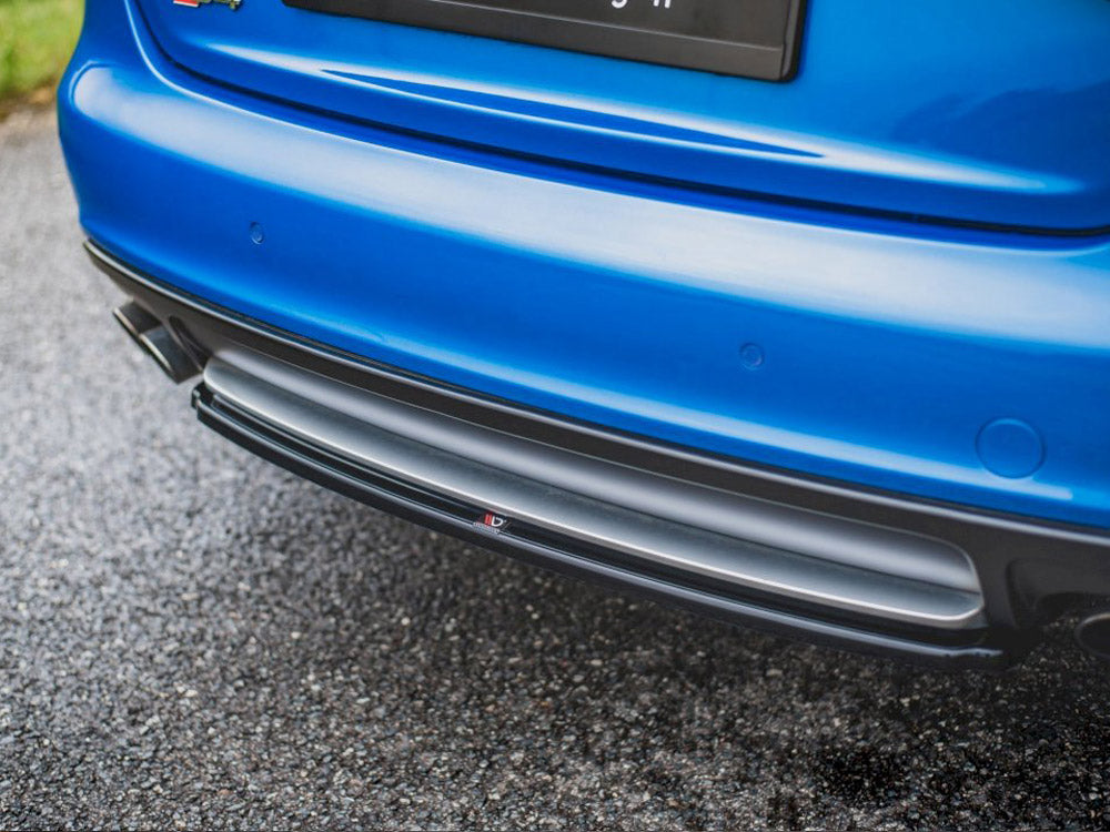 Central Rear Splitter compatible with Audi S4/ A4 S Line B8 Sedan (2008-2011) - Carbon Look