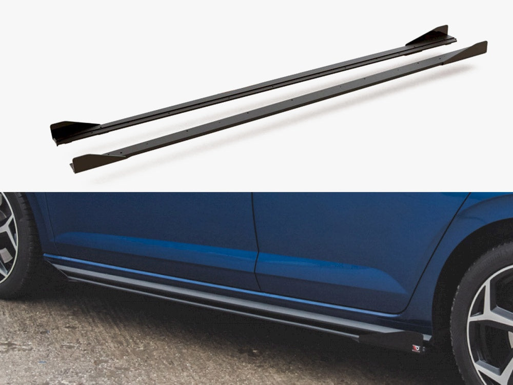 Street PRO Side Skirts Diffusers + Flaps compatible with VW Polo GTI Mk6
