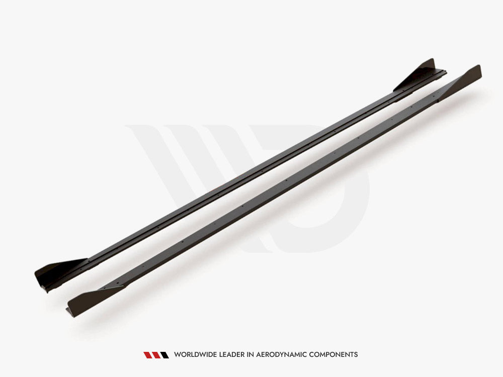 Street PRO Side Skirts Diffusers + Flaps compatible with VW Polo GTI Mk6