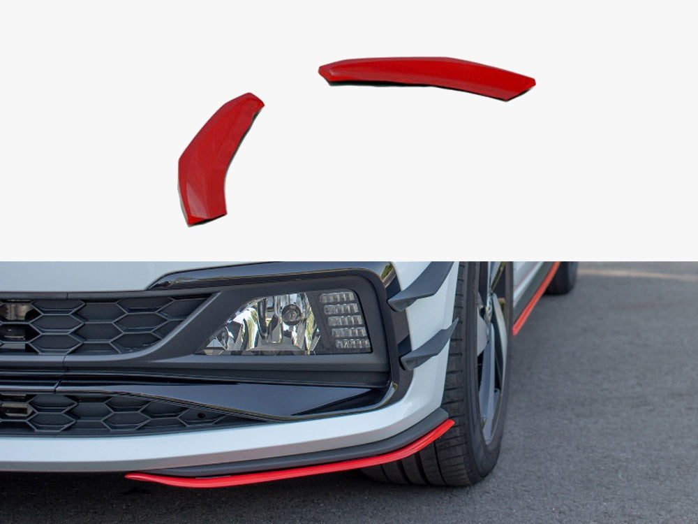 Front Splitter V.5 compatible with VW Polo Mk6 GTI - Carbon Look