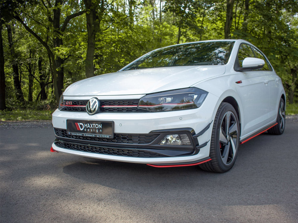 Front Splitter V.5 compatible with VW Polo Mk6 GTI - Carbon Look