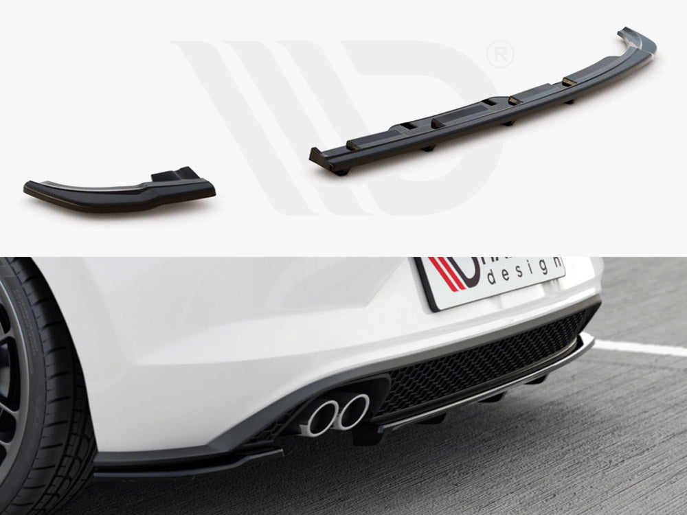 MAXTON DESIGN Central Rear Splitter (W/ Vertical Bars) VW Polo MK6 GTI (2017-2021)