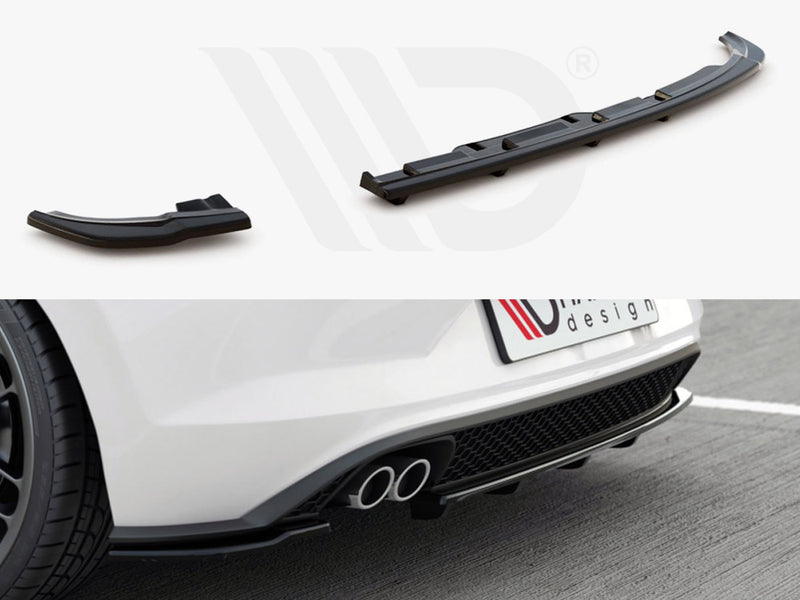 MAXTON DESIGN Central Rear Splitter (W/ Vertical Bars) VW Polo MK6 GTI (2017-2021)