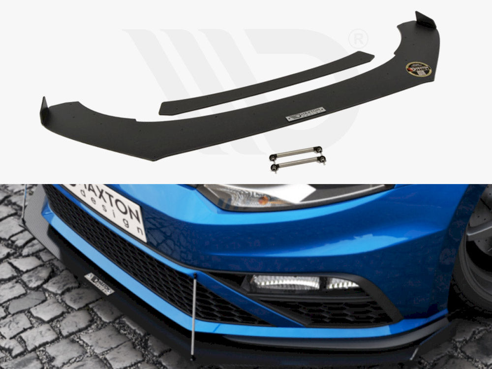 MAXTON DESIGN Front Racing Splitter VW Polo MK5 GTI Facelift (With Wings) (2015-2017)
