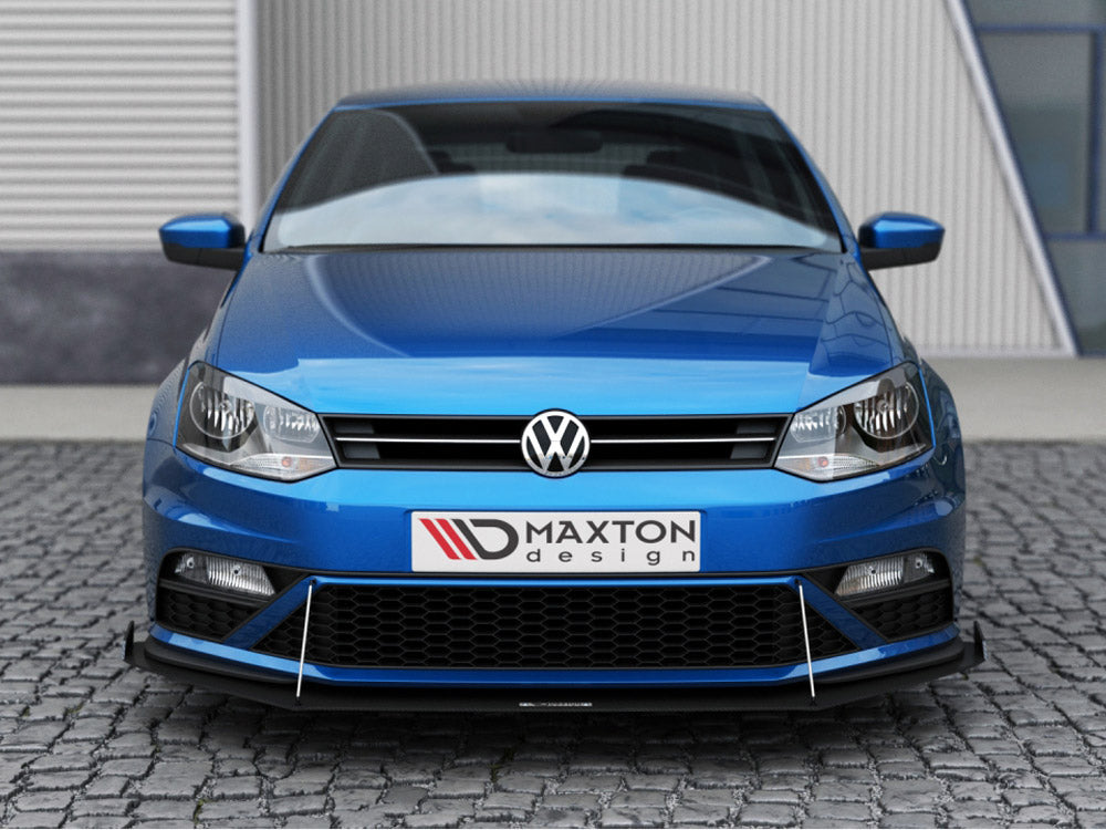 MAXTON DESIGN Front Racing Splitter VW Polo MK5 GTI Facelift (With Wings) (2015-2017)