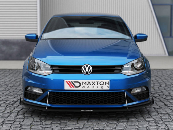 MAXTON DESIGN Front Racing Splitter VW Polo MK5 GTI Facelift (With Wings) (2015-2017)