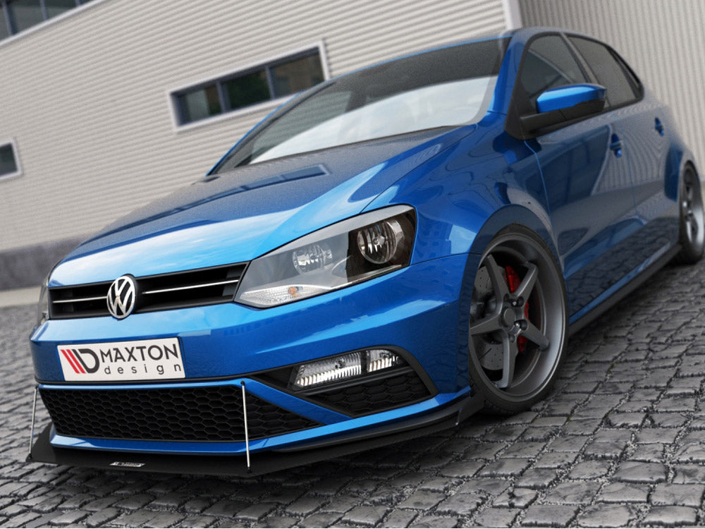 MAXTON DESIGN Front Racing Splitter VW Polo MK5 GTI Facelift (With Wings) (2015-2017)