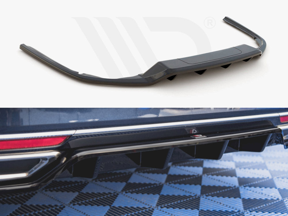 MAXTON DESIGN Central Rear Splitter (W/ Vertical Bars) VW Passat B8 (2014-2019)