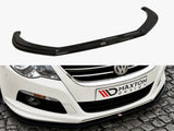 Front Splitter compatible with VW Passat CC R36 R-Line (Preface) - Carbon Look