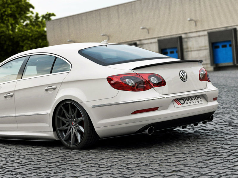 MAXTON DESIGN Central Rear Splitter VW Passat CC R36 Rline (Preface) (With Vertical Bars)