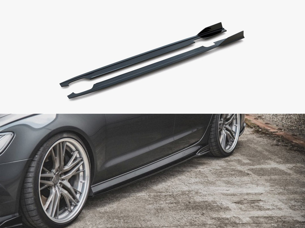 Side Skirts Diffusers compatible with Audi A6 / A6 C7 S Line / S6 C7 FL