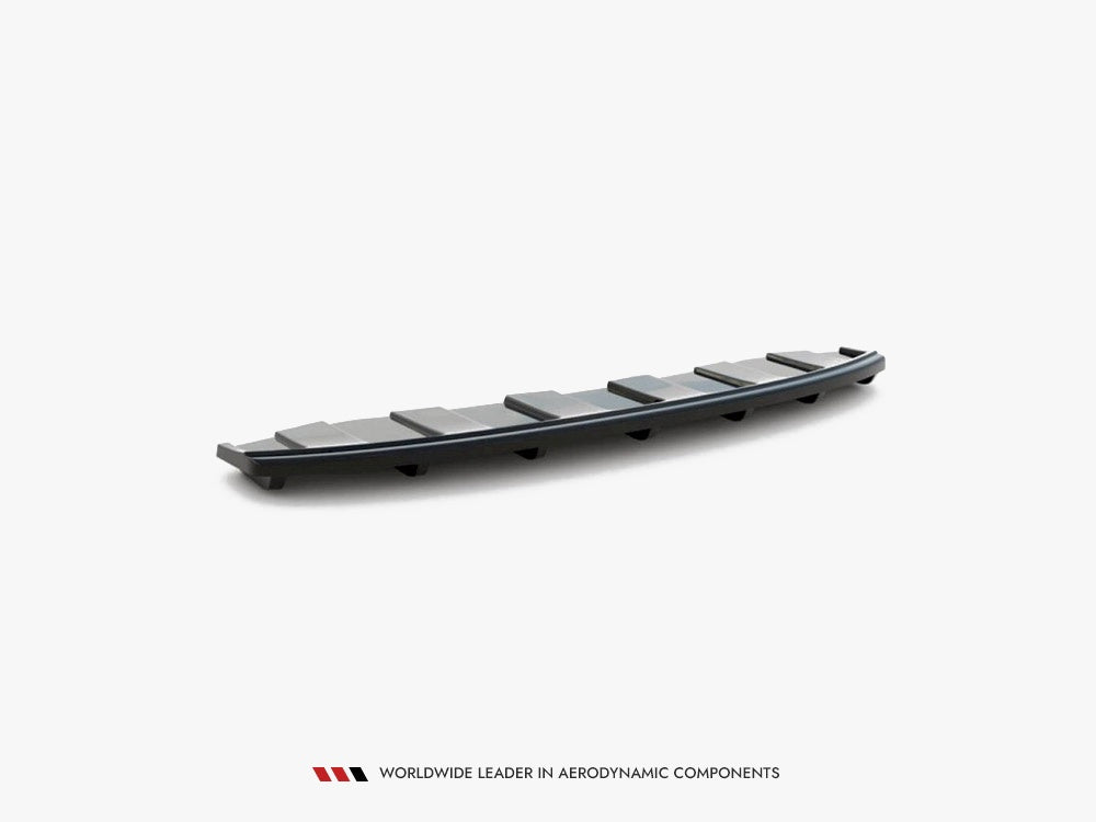 Central Rear Splitter (Vertical Bars) compatible with Audi A6 C7 S Line Avant Exhaust 2X1 (2011-2014)