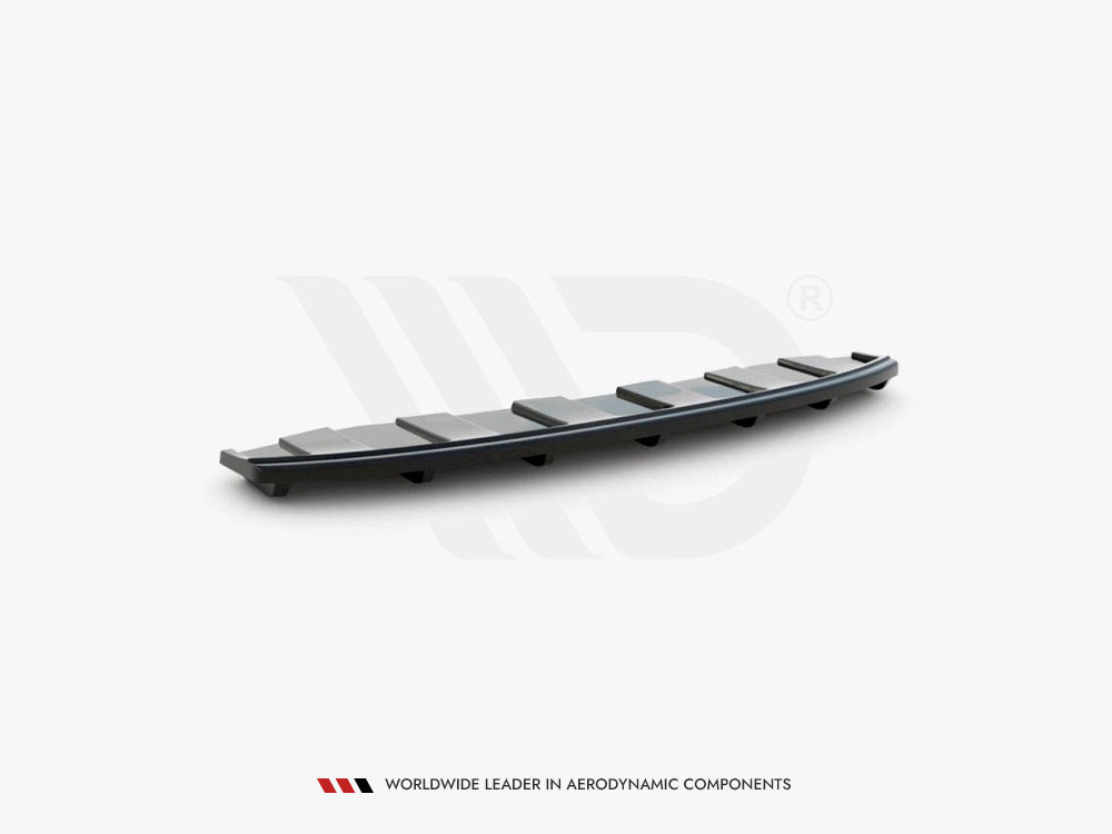MAXTON DESIGN Central Rear Splitter (Vertical Bars) Audi A6 C7 S-Line Avant Exhaust 2X1 (2011-2014)