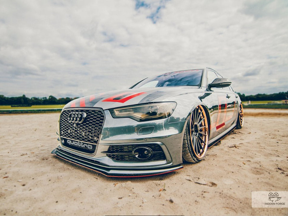 MAXTON DESIGN Front Racing Splitter Audi S6 / A6 C7 S-line (2 Splitters = 1 SET) (2011-2014)