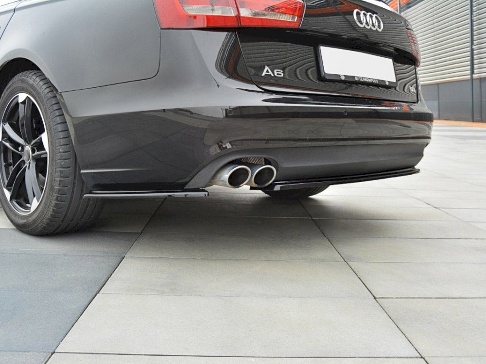 Rear Side Splitters compatible with Audi A6 C7 - Textured