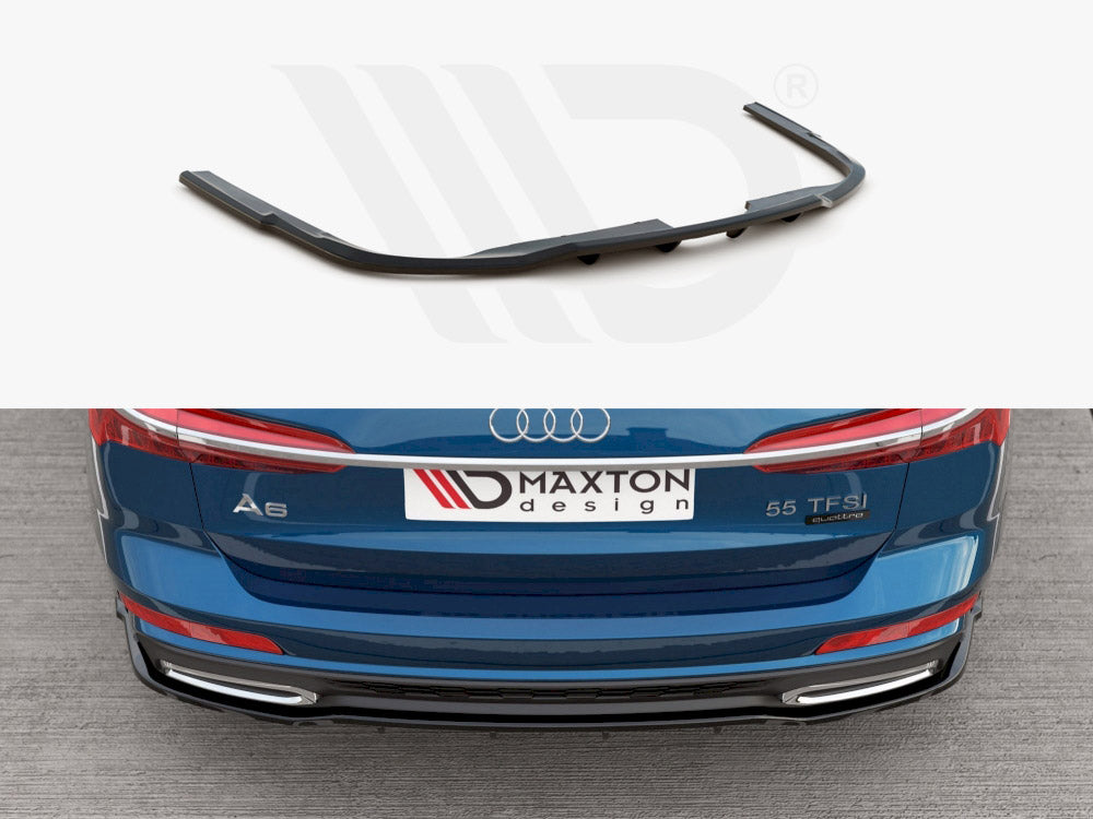 MAXTON DESIGN Central Rear Splitter (Vertical Bars) Audi A6 S-Line Avant C8