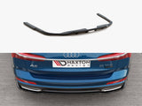 Central Rear Splitter (Vertical Bars) compatible with Audi A6 S Line C8 - Carbon Look