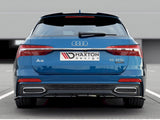 Central Rear Splitter (Vertical Bars) compatible with Audi A6 S Line C8 - Carbon Look