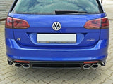Central Rear Splitter compatible with VW Golf R Mk7 Estate - Carbon Look
