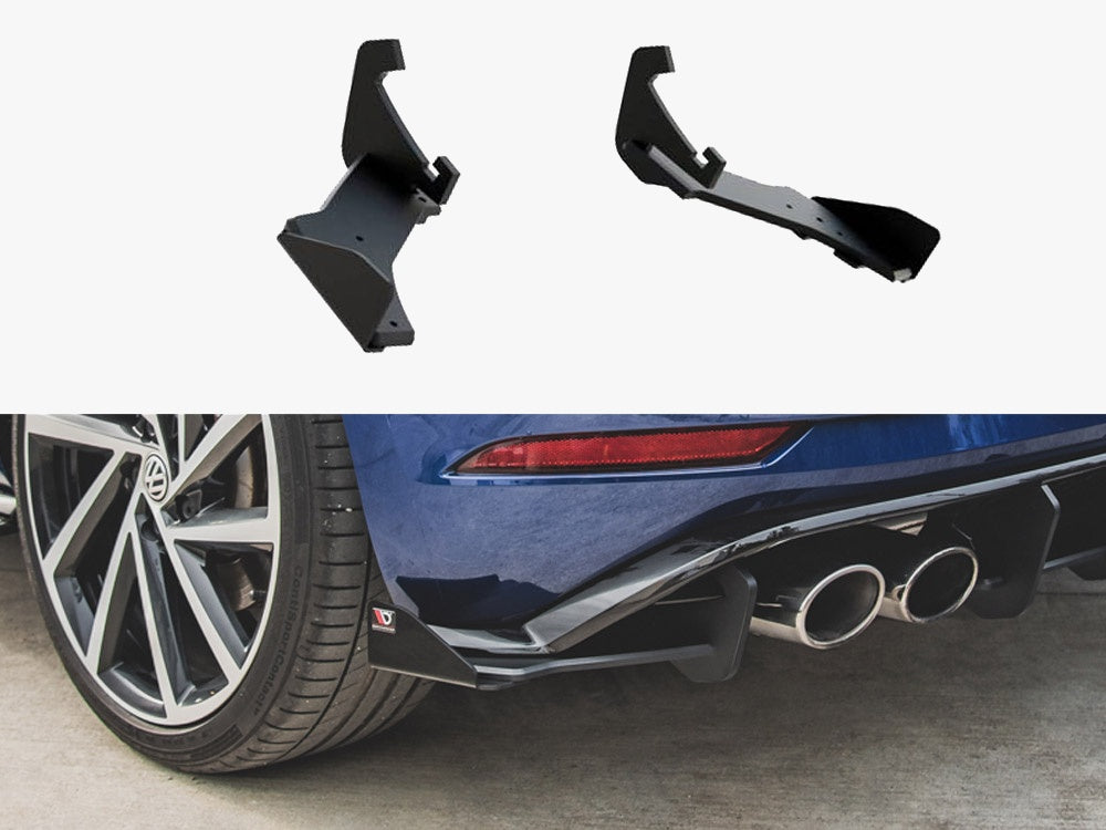 Street PRO Rear Side Splitters + Flaps compatible with Volkswagen Golf R Mk7 Facelift