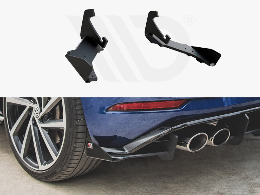 Maxton Racing Rear Side Splitters + Flaps VW Golf 7 R Facelift (2017-2020)