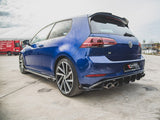 Street PRO Rear Side Splitters + Flaps compatible with Volkswagen Golf R Mk7 Facelift