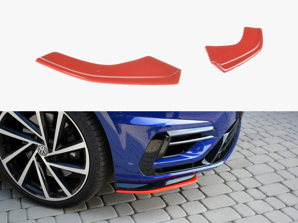 Front Splitter V.8 compatible with VW Golf 7 R / R-Line Facelift - Carbon Look