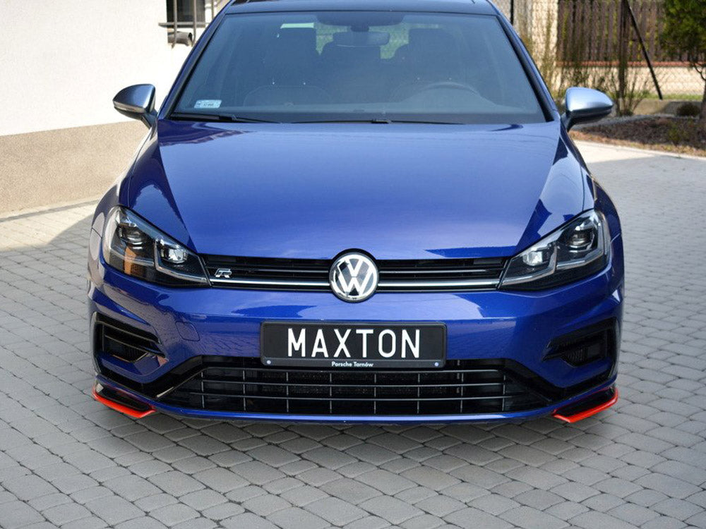 Front Splitter V.8 compatible with VW Golf 7 R / R-Line Facelift - Carbon Look