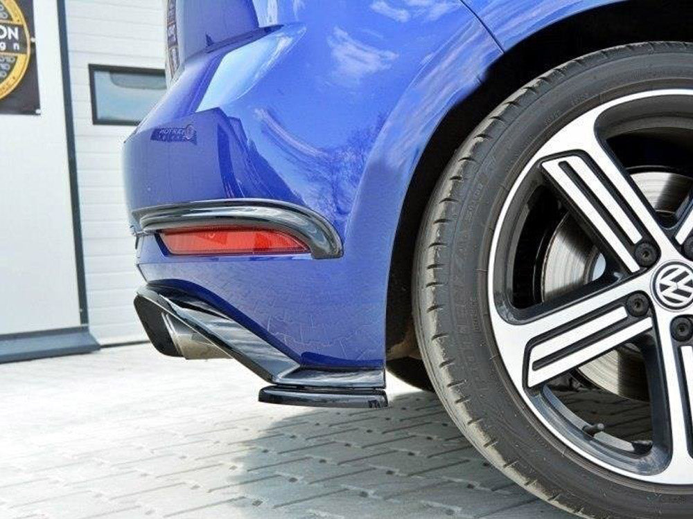 Rear Side Splitters compatible with VW Golf 7 R / R-Line Facelift - Carbon Look
